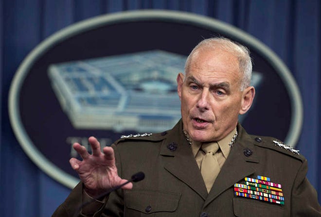 U.S. Southern Command Commander Gen. John Kelly speaks to reporters during a briefing at the Pentagon, Friday, Jan. 8, 2016.  (AP Photo/Manuel Balce Ceneta)