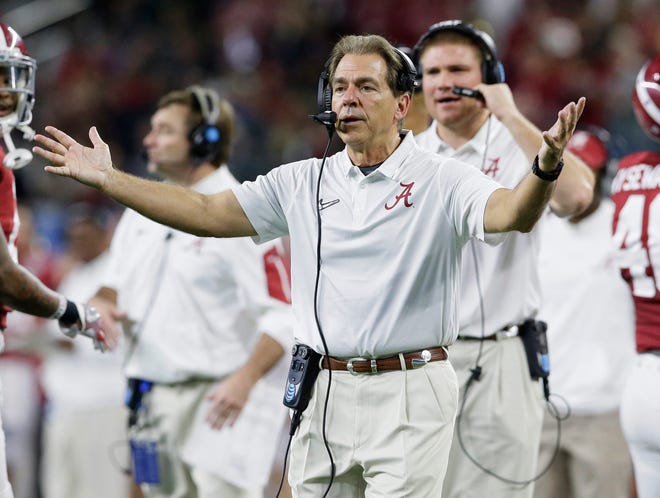 Alabama coach Nick Saban is the face of college football.

Alabama will be going for its fourth national title in seven years when it takes on top-ranked Clemson in the championship game Monday night. The Associated Press