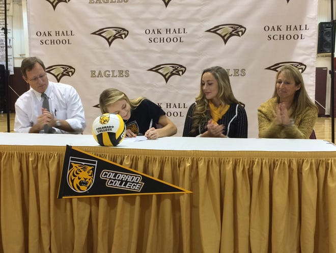 Oak Hall middle/outside hitter Jilly Gibbs signs Monday with Colorado College. The Eagles senior chose the Tigers over Washington Lee and Oberlin College.