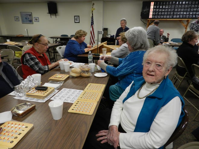 Ruth Lorenz, 99, a member of the Chester Golden Age Club, attends a Bingo game at the senior center. Lorenz is among those who believe the club has outgrown its current space. GITTEL EVANGELIST/TIMES HERALD-RECORD.