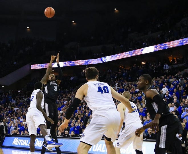 Providence's Kris Dunn shoots the game-winning shot at the buzzer against Creighton on Tuesday night.