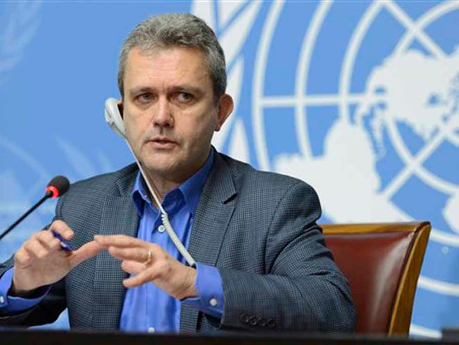 Rick Brennan, WHO director of emergency risk assessment and humanitarian response, speaks during a press conference at the European headquarters of the United Nations, in Geneva, Switzerland, Thursday, Jan. 14, 2016. The World Health Organization, WHO, declared an end to the deadliest Ebola outbreak ever after no new cases emerged in Liberia, though health officials warn that it will be several more months before the world is considered free of the disease that claimed more than 11,300 lives over two years.