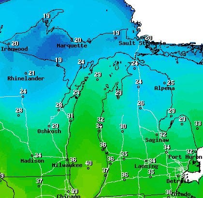 A mild trend of weather is expected in West Michigan over the next two days.The projected high temperature for Holland on Thursday, Jan. 14, is 36 degrees. Contributed