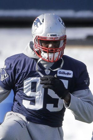 Patriots defensive end Chandler Jones, shown during practice on Wednesday, briefly spoke on Thursday about the strange incident Sunday that led to his hospitalization, saying he "made a pretty stupid mistake."