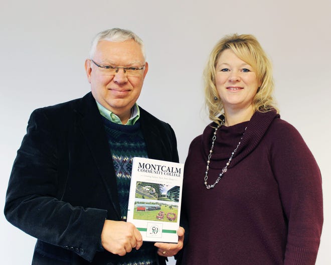 “Montcalm Community College: Creating Futures Then, Now, Always,” is a commemorative history book about the college compiled by MCC Dean of Instruction & Student Development Dr. Gary Hauck, left. Also pictured is MCC Communications Director Shelly Springborn, who contributed a chapter to the book.