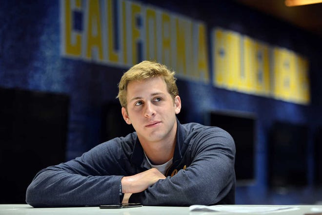 California quarterback Jared Goff listens to a question regarding his announcement declaring his intention to forego his senior season and enter the NFL draft during a press conference in Berkeley, Calif., on Thursday, Dec. 31, 2015. (Kristopher Skinner/The Contra Costa Times via AP) MANDATORY CREDIT