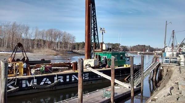 Dredging is conducted at Government Wharf. 

Photo by Shelley Wigglesworth