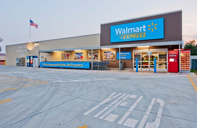 COURTESY OF WALMART / The new Walmart Express locations at Mulberry and Cedarville, like this one in Gentry, are among three of the chain’s smaller stores set to close by the end of January. Each employs between 25 and 30 people. The new Walmart store in Mansfield is also set to close.