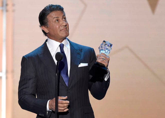 Sylvester Stallone accepts the award for best supporting actor for "Creed" at the 21st annual Critics' Choice Awards at the Barker Hangar on Sunday, Jan. 17, 2016, in Santa Monica, Calif. (Photo by Chris Pizzello/Invision/AP)