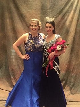 Samantha Jones, left, Miss Mercer County Fair Queen, with Abby Foster of Vermilion County, the 2016 Miss Illinois County Fair Queen.