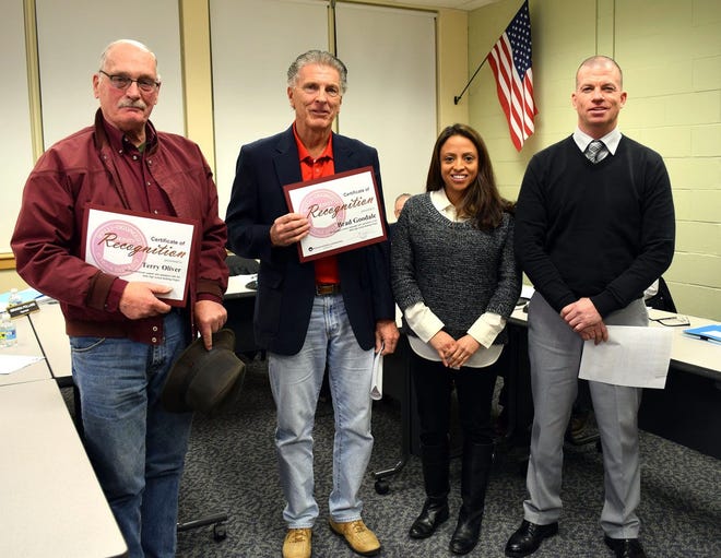 Courtesy photo

From left, Terry Oliver, Brad Goodale, Committee Chair Helena Ackerson and Superintendent Jim Daly.