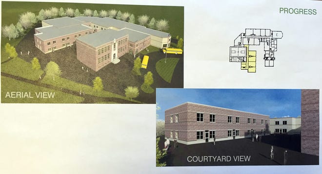 Voters are being asked to consider a $5.4 million addition to Main Street School in Exeter as part of a proposal to add full-day kindergarten. Shown is an architectural rendering of the proposed addition. Photo by Lara Bricker/seacoastonline