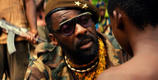 This photo provided by Netflix shows, Idris Elba in the Netflix original film, "Beasts of No Nation." Proving perhaps that Hollywood can't refrain from making disappointing sequels, last year's Twitter hashtag #OscarsSoWhite was quickly revived on Thursday as the Academy unveiled a slate of nominees including no black actors or directors. (Netflix via AP)