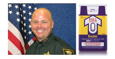 Sarasota County Sheriff's deputy Jimmy Adams administered a naloxone auto-injector for the second time to save the life of a 30-year-old man that overdosed on heroin.