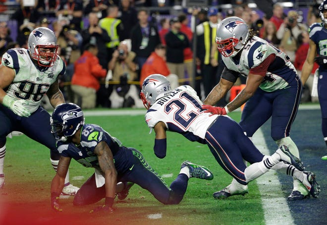 Patriots' Malcolm Butler (21) intercepts a pass during the second half of the Super Bowl last year. The great Super Bowl ticket debacle of 2015 left fans disappointed, putting brokers out of business and prompting lawsuits. The Associated Press