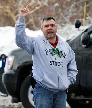 Stoughton Deputy Police Chief Robert Devine after a police-involved shooting near the intersection of Brook and Central streets in Stoughton, Thursday, Feb. 5, 2015.