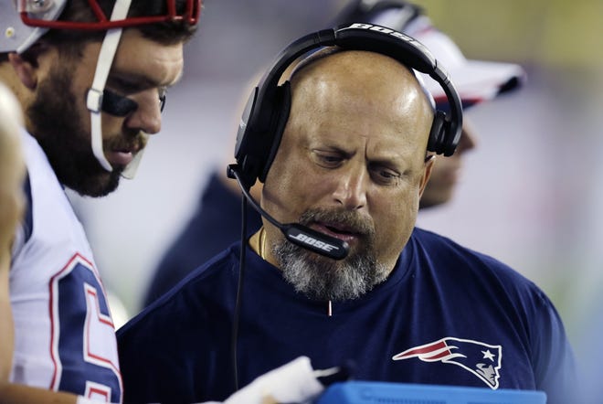In the wake of a season during which the Patriots' offensive line seemed to regress, offensive line coach Dave DeGuglielmo was fired on Monday night as the team begins to address what went wrong in its attempt to defend last year's Super Bowl championship.