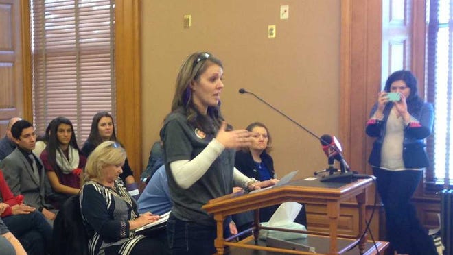 Allison Doss speaks to the Senate Education Committee