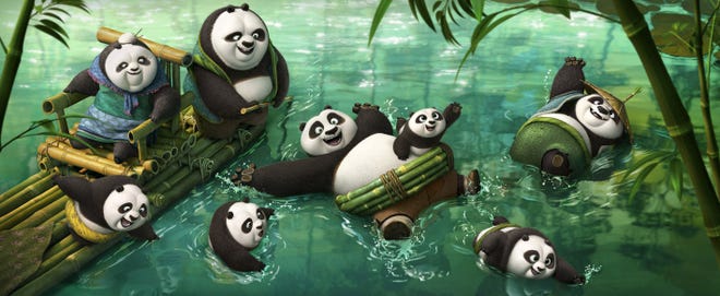 This image released by DreamWorks Animation shows a scene from “Kung Fu Panda 3.” (DreamWorks Animation via AP)
