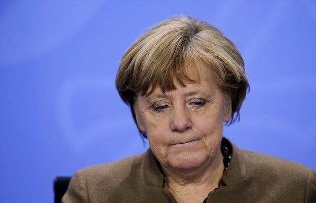 FABRIZIO BENSCH • REUTERS
German Chancellor Angela Merkel reacts as she addresses a news conference after a meeting with state premiers at the Chancellery in Berlin, Germany, January 28, 2016.