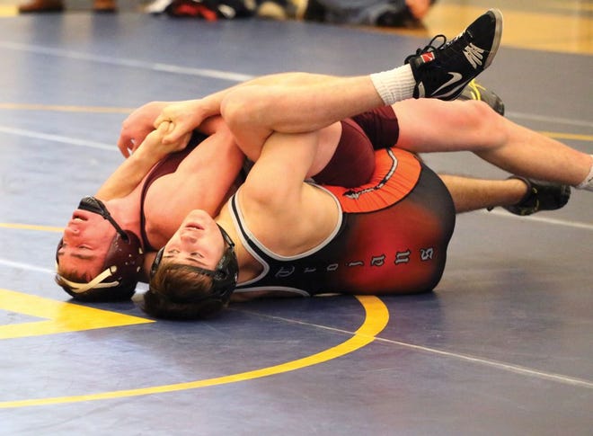 Luke Carver battles in the finals on Saturday.