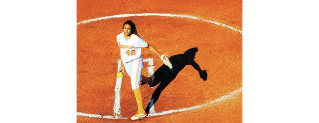 Rainey Gaffin is an outstanding as a pitcher and offensive player for the Tennessee Volunteers. (Photo by Joy Kimbrough, Maryville Times-Daily)