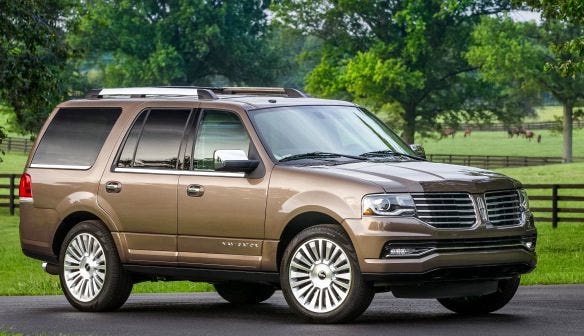 Lincoln’s large and tall luxury utility vehicle, the eight-seat Navigator, now has a more powerful turbo six in place of its old V8, and the ride and handling have been improved, but it’s still a holdover from a bygone era. (Lincoln)
