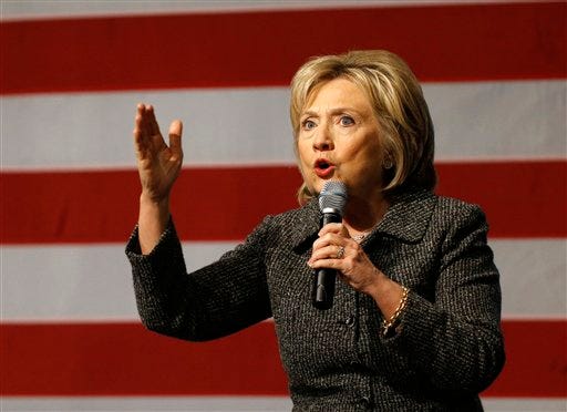 Democratic presidential candidate Hillary Clinton speaks in Ames, Iowa, on Jan. 12, 2016.