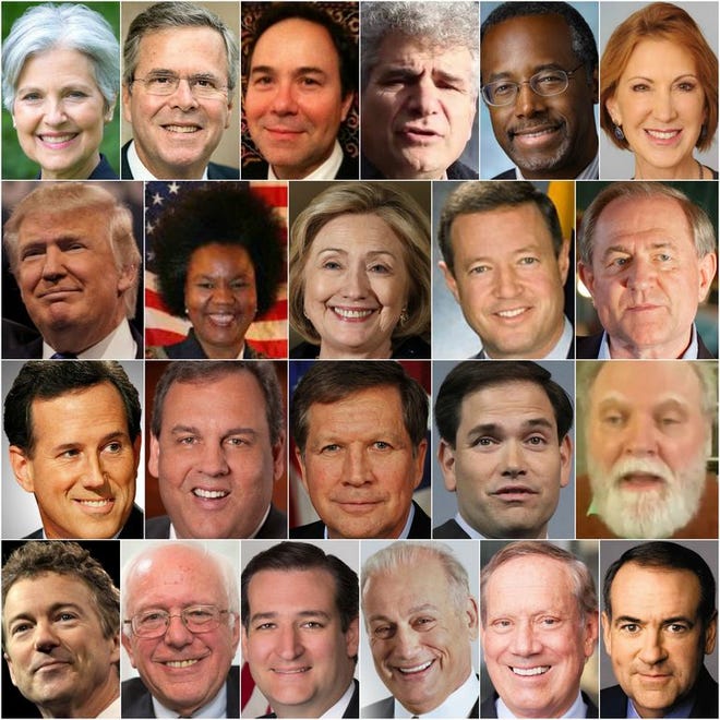 The 22 candidates on the ballot for the Massachusetts presidential preference primary on March 1, 2016.