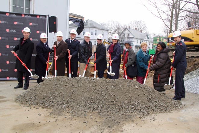 Groundbreaking ceremony for the new Waltham Salvation Army building on Myrtle Street. Contributed photo.