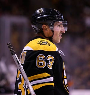 Boston left wing Brad Marchand has eight goals in his last eight games heading into today's matchup with Buffalo. THE ASSOCIATED PRESS