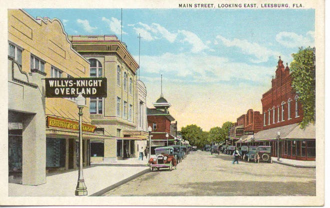 This postcard shows Main Street in downtown Leesburg, looking to the east sometime in the 1920s.