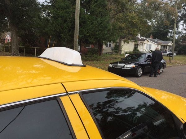 The scene where taxi driver Melvin Gene Wright was killed Saturday night, police said.