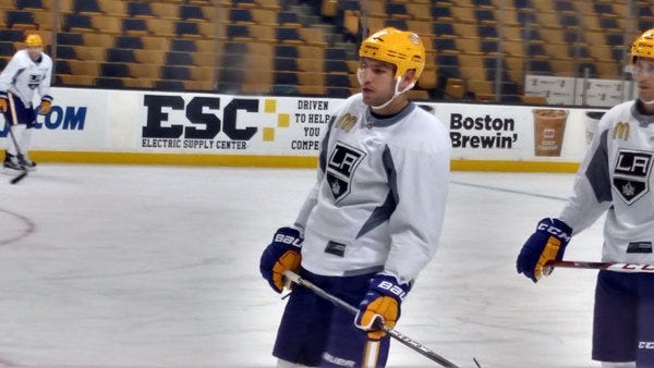 Milan Lucic, one of the core players of the Bruins' most recent Stanley Cup-contending teams, returns to TD Garden on Monday, Feb. 9, 2016, for the first time since he was traded to the Los Angeles Kings.