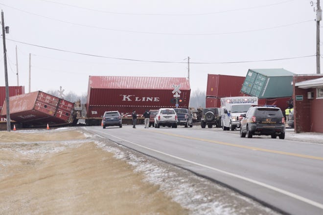 Two freight trains collided near or at the Scotts Miracle-Gro plant southeast of Marysville in Union County on Tuesday.