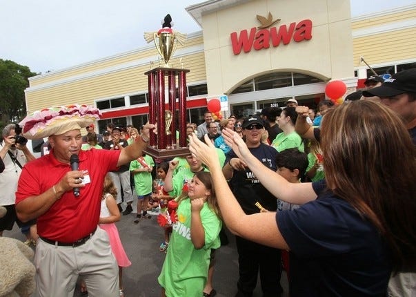 The first Wawa store to open in Volusia-Flagler counties was built in Port Orange and welcomed hundreds of people to the store's grand opening last June. Since then, two more Wawas have opened in Volusia County and a fourth Wawa is set to open in New Smyrna Beach. News-Journal file photo.