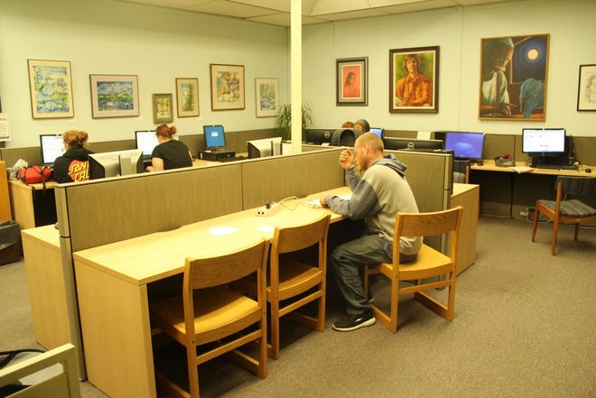 Patrons utilize the Yreka Library on Tuesday.