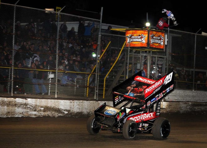 Brad Sweet won the season-opening World of Outlaws Craftsman Sprint Car Series feature Friday in Barberville. VSP