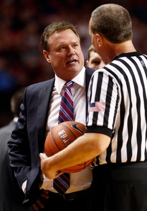 Bill Self, left, was nominated for the Naismith Memorial Basketball Hall of Fame on Wednesday. [Photo by Steve Sisney, The Oklahoman]