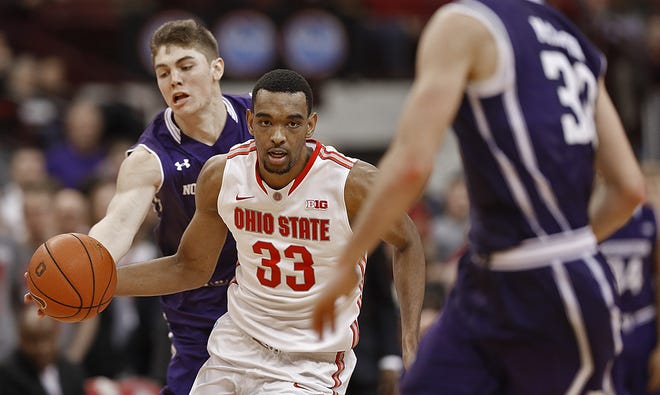 Ohio State forward Keita Bates-Diop (33) is second on the team in scoring but also has gone scoreless in two Big Ten games.