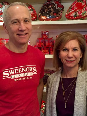 Brian Sweenor and his sister Lisa Sweenor Dunham are the grandchildren of Walter Sweenor, founder of Sweenor's Chocolates. Special to the Providence Journal/Kathleen Yanity