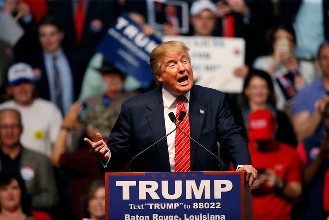 Republican presidential candidate Donald Trump speaks Feb. 11, 2016, at a campaign rally in Baton Rouge, La. Eyebrows shot up when Sarah Palin used a salty acronym, "WTF," to mock the policies of President Barack Obama in 2011. How quaint. Five years later, Trump has blown right past acronyms in a profanity-laced campaign for the Republican nomination that has seen multiple candidates hurl insults and disparaging remarks at one another and their critics.