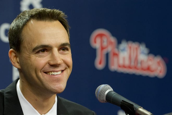 (File) New Phillies General Manager and Vice President Matt Klentak thinks the rebuilding process starts in the farm system.