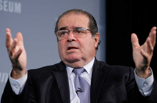 Supreme Court Justice Antonin Scalia participates at the third annual Washington Ideas Forum at the Newseum in Washington on Oct. 6, 2011.