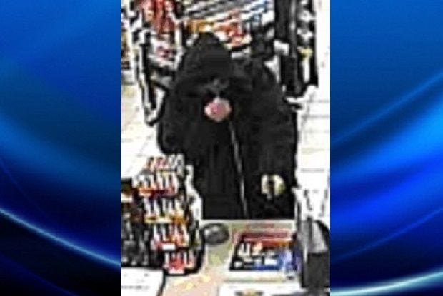 Upper Southampton police are looking for this suspect who they allege used a gun in the robberies of a Speedway gas and service station Feb. 10 and again Feb. 14.