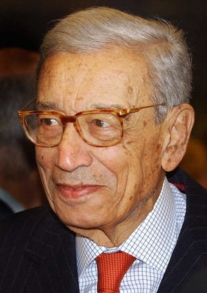 FILE - In this Nov. 30, 2004 file photo, former United Nations Secretary General Boutros Boutros-Ghali arrives for a meeting in Brussels. he U.N. Security Council has announced on Tuesday, Feb. 16, 2016 the death of former U.N. Secretary-General Boutros Boutros-Ghali. (AP Photo/Virginia Mayo, File)