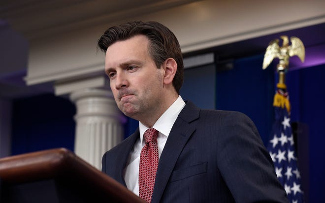 White House Press Secretary Josh Earnest listens during the daily briefing at the White House in Washington, Wednesday, Feb. 17, 2016. Earnest talked about the death of Supreme Court Justice Antonin Scalia. (AP Photo/Susan Walsh)