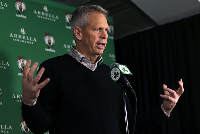 Speaking during a conference call on Thursday, Celtics president of basketball operation Danny Ainge, shown during a 2014 press conference, preached patience after he decided not to make any deals before the trade deadline.