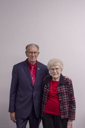 Walt and Tena Ediger celebrating the most years married, 67 years