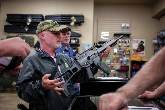 C.J. Grisham, president of Open Carry Texas, goes shooting at a gun range in Temple, Texas. "It's about protecting gun owners from becoming criminals just because that piece of fabric is not covering up their self-defense gun." (Ilana Panich-Linsman/Washington Post)